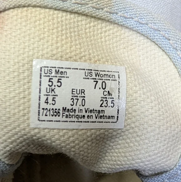 Vans Authentic Light Blue/Gray  Canvas Size 7 Women 5.5 Men/Youth - Picture 8 of 8